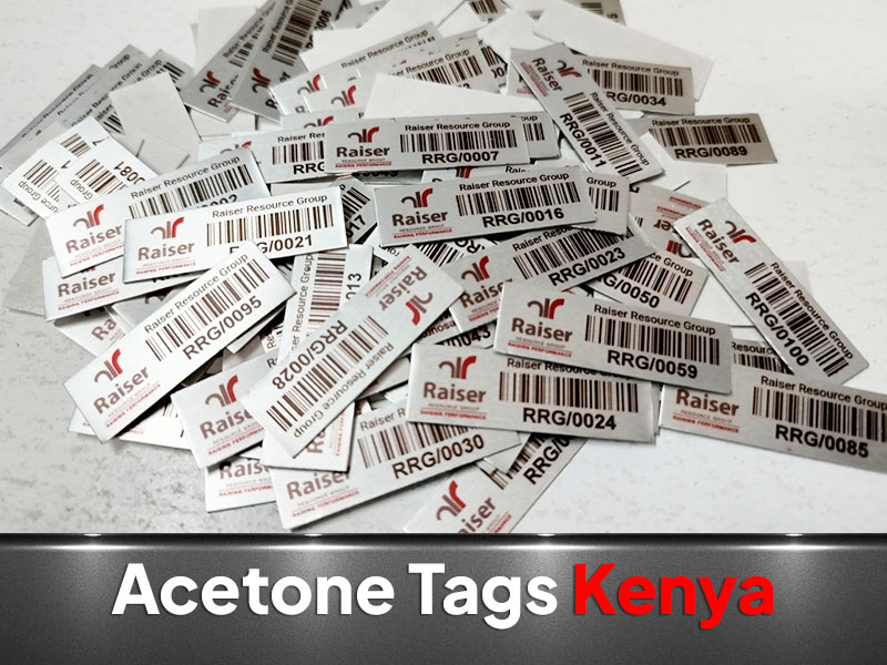 Acetone Activated Asset Tags, Asset Tagging by VS Kenya Designs